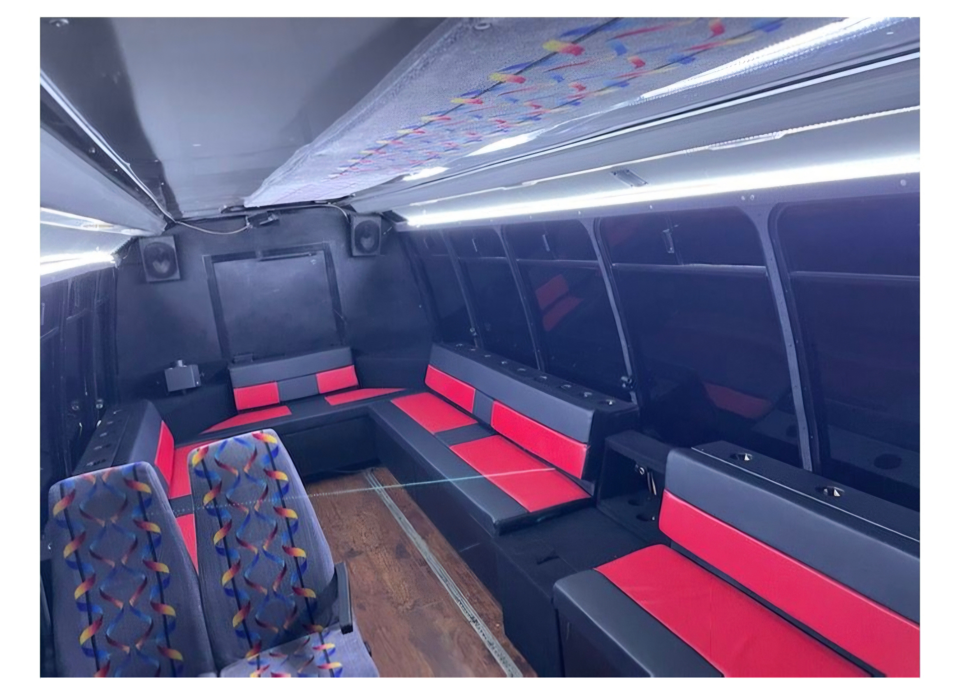 White Party Bus interior